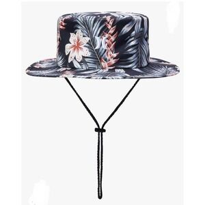 Hurley Men's Vagabond Bucket Sun Hat Floral Tropical Print Drawstring Size S/M